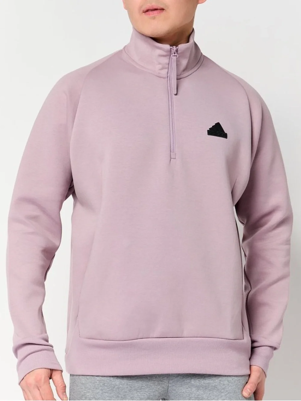 adidas Men's Quarter-Zip Sweatshirt Mauve
